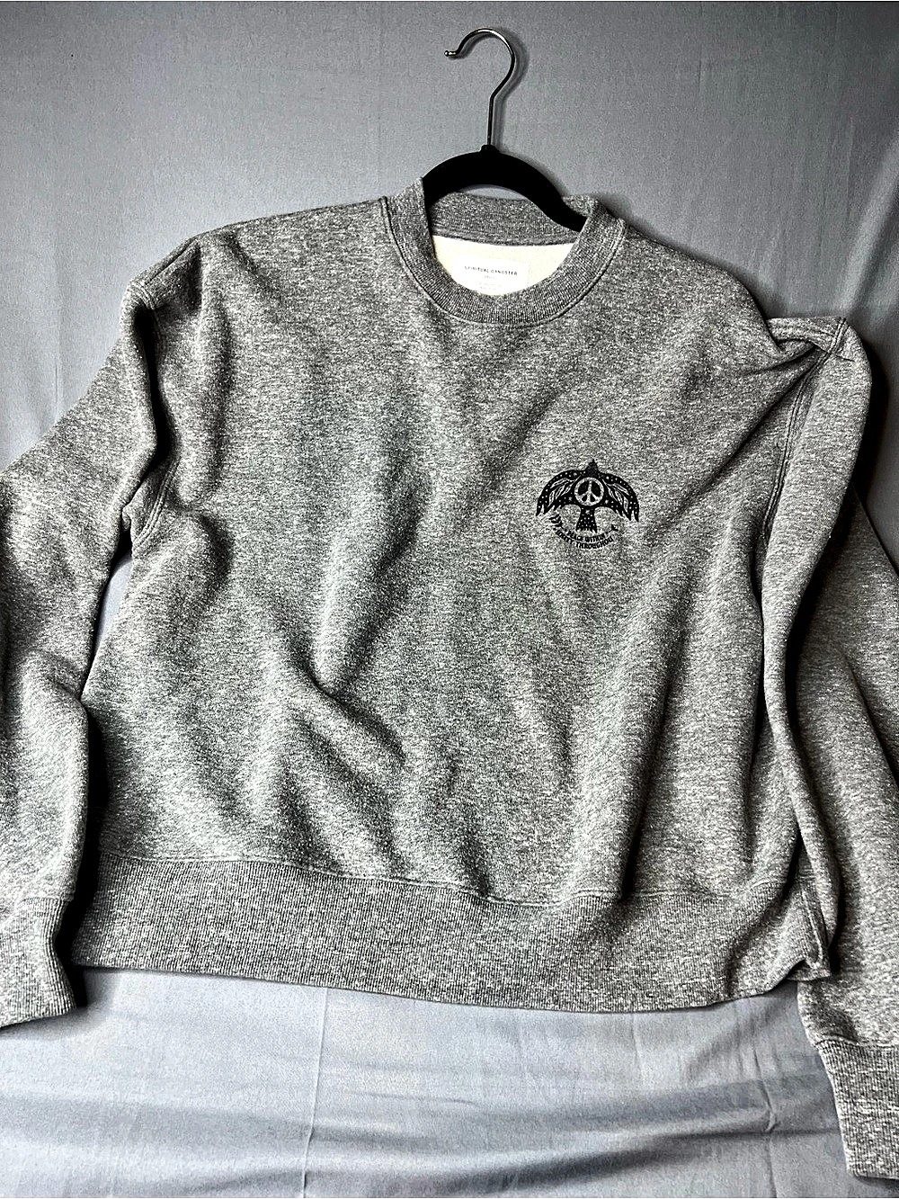 Spiritual Gangster Peace Dove Savasana Sweatshirt Gray Small